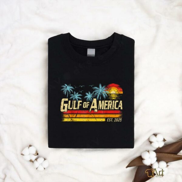 Retro Gulf Of USA America 2025 American Flag Gulf Mexico T Shirt