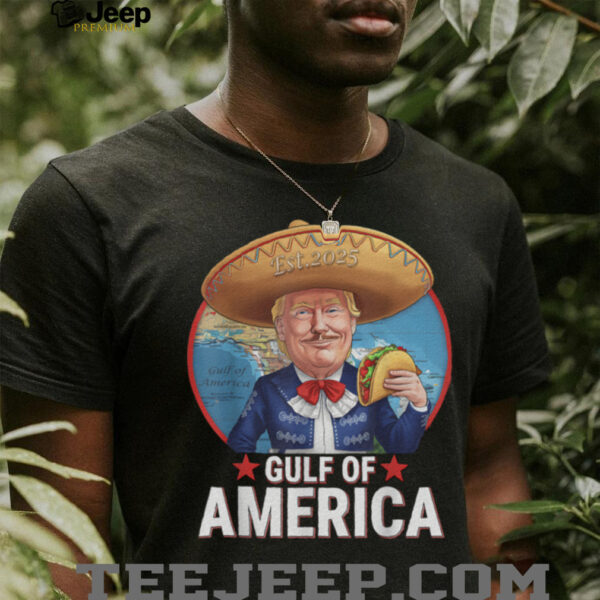 Retro Gulf Of USA America Est 2025 American Flag Gulf Mexico T Shirt