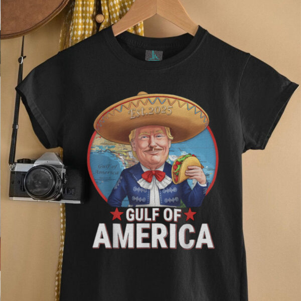 Retro Gulf Of USA America Est 2025 American Flag Gulf Mexico T Shirt