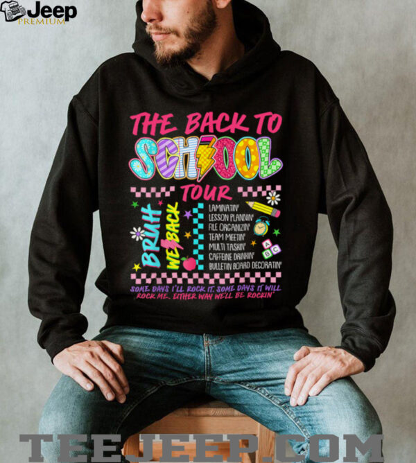 Retro Lightning Bolt ABCD Back To School Tour Teacher Funny Shirt