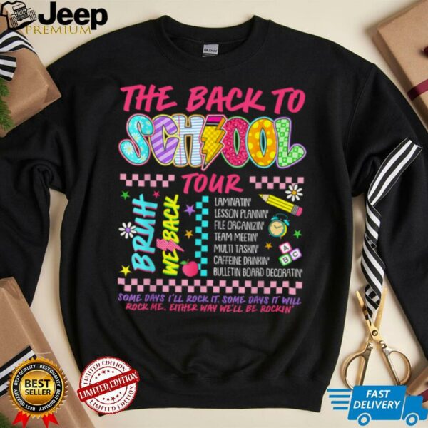 Retro Lightning Bolt ABCD Back To School Tour Teacher Funny Shirt