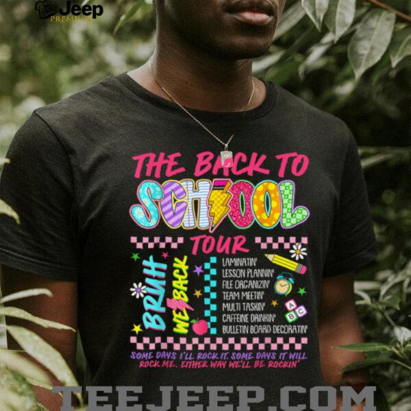 Retro Lightning Bolt ABCD Back To School Tour Teacher Funny Shirt