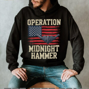 Retro Midnight Hammer B 2 Stealth Jet Operation USA Flag T Shirt
