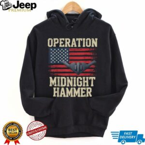 Retro Midnight Hammer B 2 Stealth Jet Operation USA Flag T Shirt