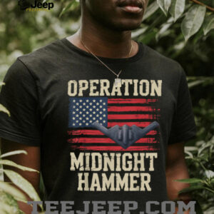 Retro Midnight Hammer B 2 Stealth Jet Operation USA Flag T Shirt