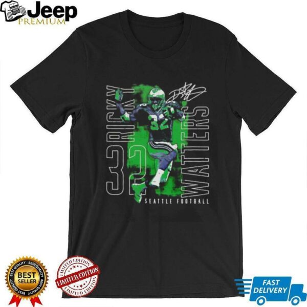 Ricky Watters Seattle football outline name shirt