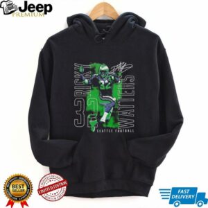 Ricky Watters Seattle football outline name shirt3