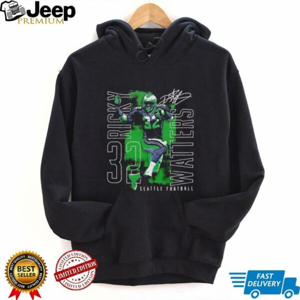 Ricky Watters Seattle football outline name shirt
