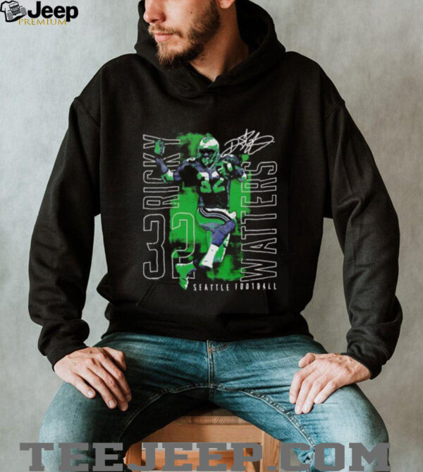 Ricky Watters Seattle football outline name shirt