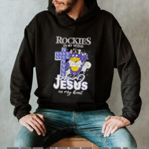 Rockies in my veins Jesus in my heart mascot shirt