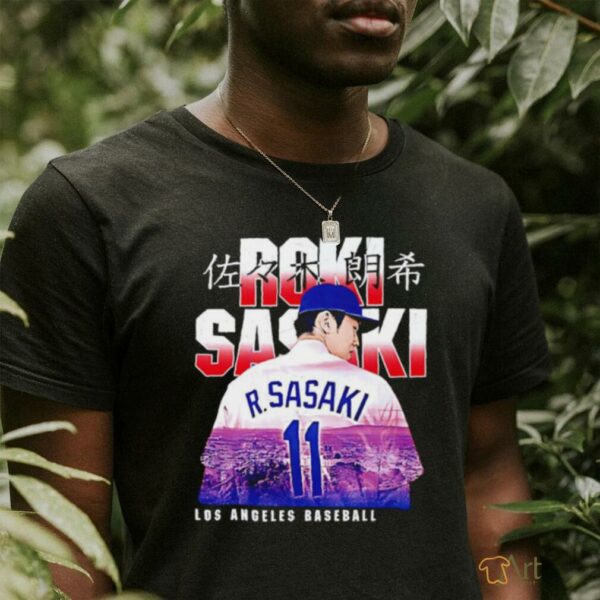Roki Sasaki Los Angeles Dodgers Landmark city skyline shirt