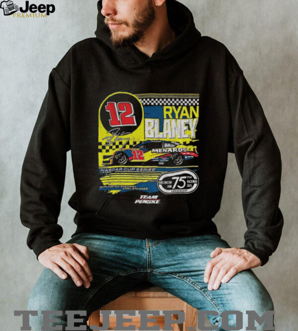 Ryan Blaney 12 Checkered Flag Sports Menards Darlington Raceway Throwback Car shirt