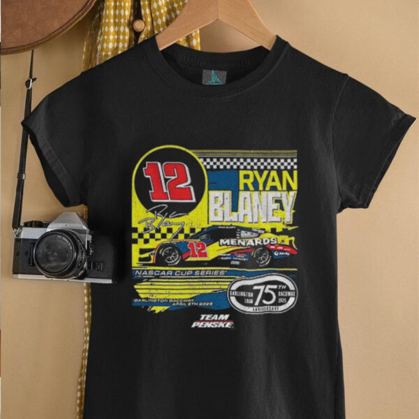 Ryan Blaney 12 Checkered Flag Sports Menards Darlington Raceway Throwback Car shirt