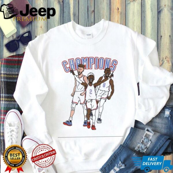 SGA Chet Holmgren Oklahoma and Jalen Williams City Thunder NBA Basketball Champions cartoon shirt