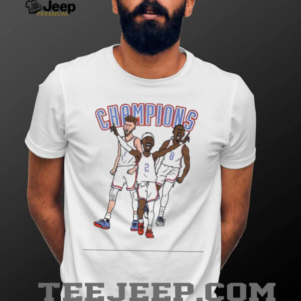 SGA Chet Holmgren Oklahoma and Jalen Williams City Thunder NBA Basketball Champions cartoon shirt