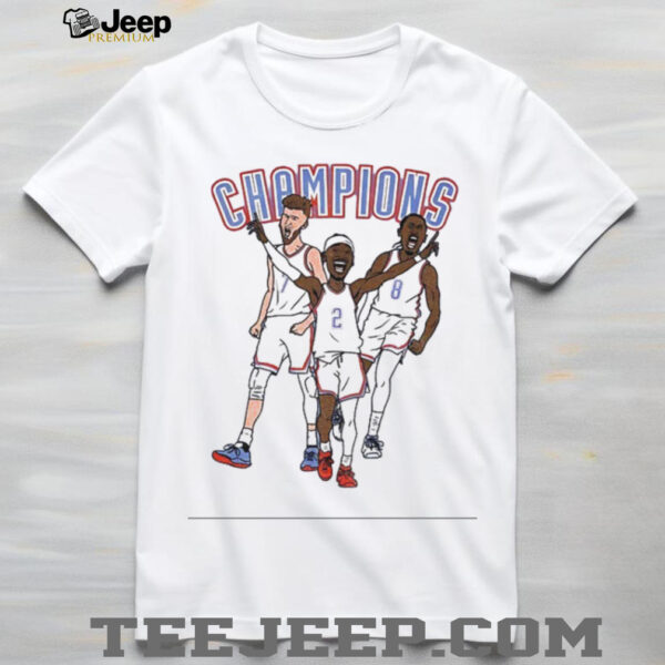 SGA Chet Holmgren Oklahoma and Jalen Williams City Thunder NBA Basketball Champions cartoon shirt