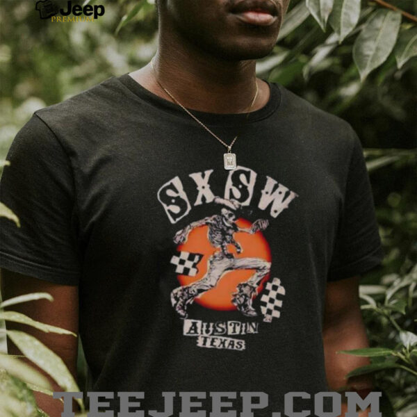 SXSW Austin Texas Skeleton Cowboy Unisex T shirt