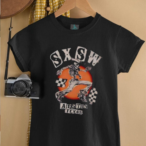 SXSW Austin Texas Skeleton Cowboy Unisex T shirt