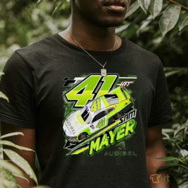 Sam Mayer Stewart Haas Racing Team Collection Neon Green Audibel Car T Shirt