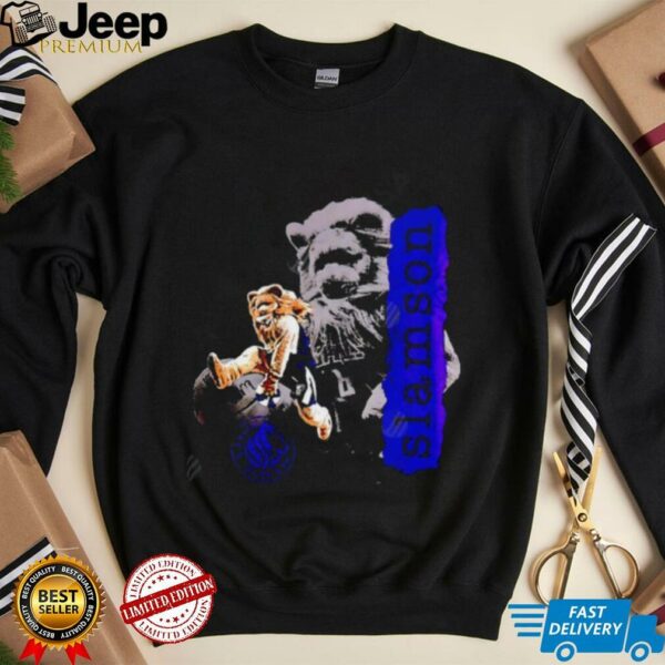 Samson Sacramento Kings Mascot Dunking Action Retro Sports Fan shirt