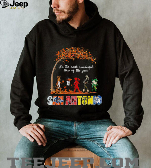 San Antonio Sports Teams Mascot Abbey Road It’s The Most Wonderful Time Of The Year Shirt