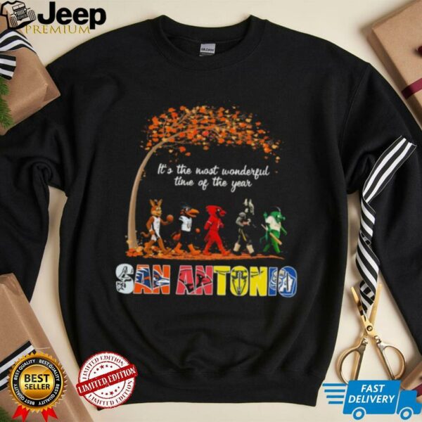 San Antonio Sports Teams Mascot Abbey Road It’s The Most Wonderful Time Of The Year Shirt
