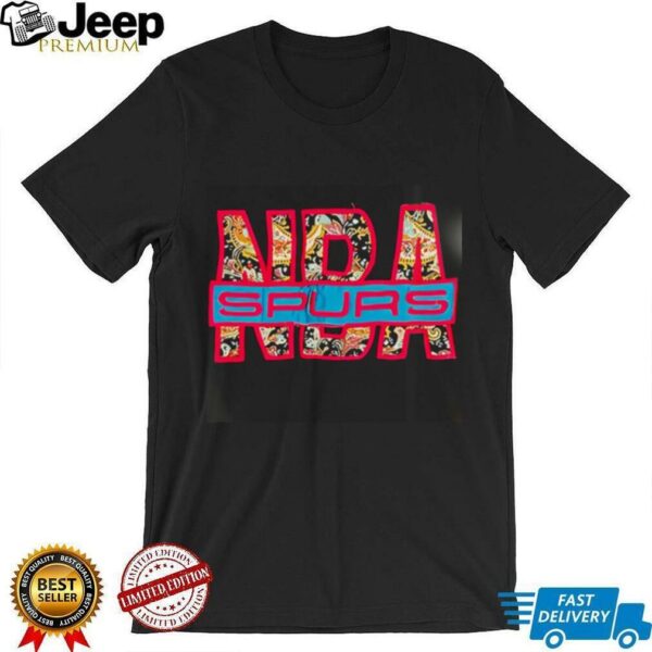 San Antonio Spurs NBA Logo Paisley Pattern Embroidery Style Shirt