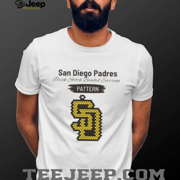 San Diego Padres Brick Stitch Earring Pattern MLB shirt