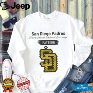 San Diego Padres Brick Stitch Earring Pattern MLB shirt3
