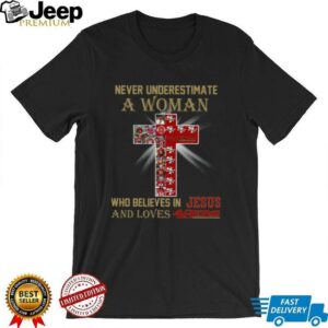 San Francisco 49ers Dont Never Underestimate A Woman Who Believes In Jesus Shirt2