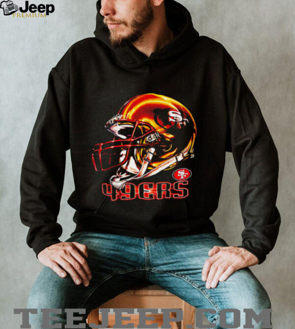 San Francisco 49ers helmet gold shirt