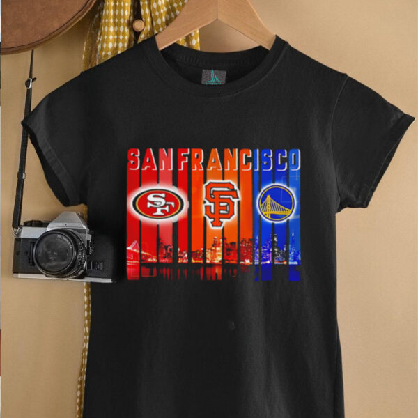 San Francisco 49ers x San Francisco Giants x Golden State Warriors night city shirt