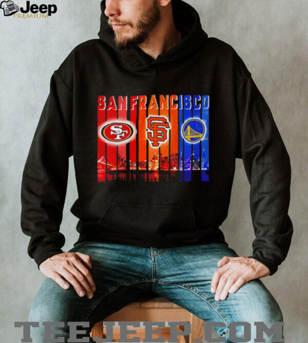 San Francisco 49ers x San Francisco Giants x Golden State Warriors night city shirt