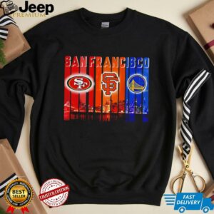 San Francisco 49ers x San Francisco Giants x Golden State Warriors night city shirt2