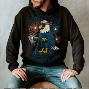 Scoot Scoot Motherfreedom Funny Patriotic Bald Eagle Scooter Shirt