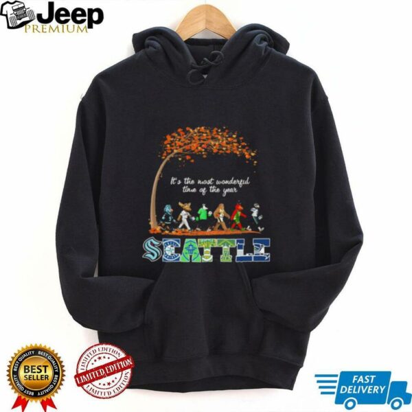 Seattle Sports Teams Mascot Abbey Road It’s The Most Wonderful Time Of The Year Shirt