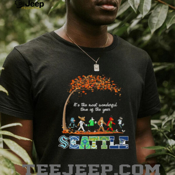 Seattle Sports Teams Mascot Abbey Road It’s The Most Wonderful Time Of The Year Shirt