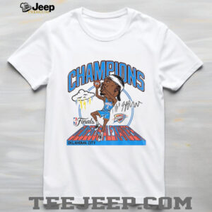 Shai Gilgeous Alexander caricature Oklahoma City Thunder NBA Finals Champions signature shirt