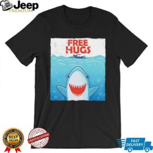 Shark free hugs style Jaws shirt2