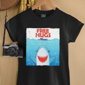 Shark free hugs style Jaws shirt5