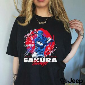 Shohei Ohtani Los Angeles Dodgers Cherry Blossoms signature shirt3