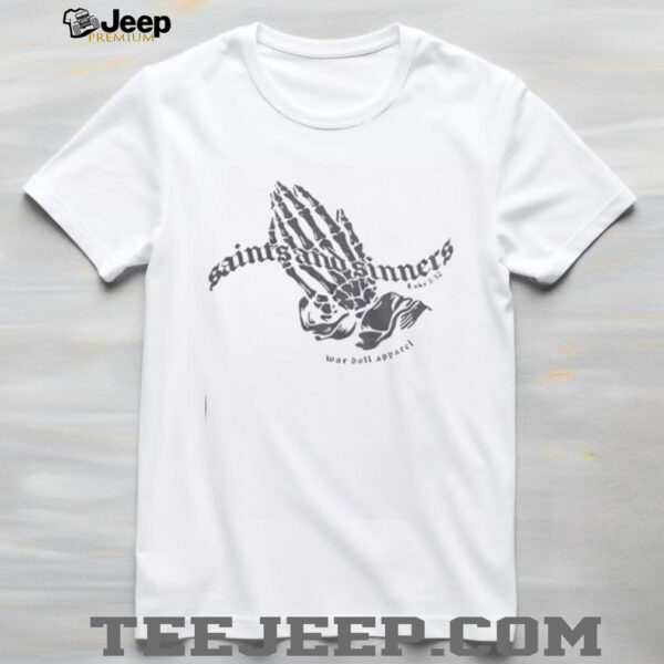 Skeleton hand saints and sinners war doll apparel shirt