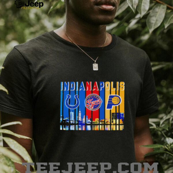 Skyline Indianapolis sports Colts Fever and Pacers logo shirt