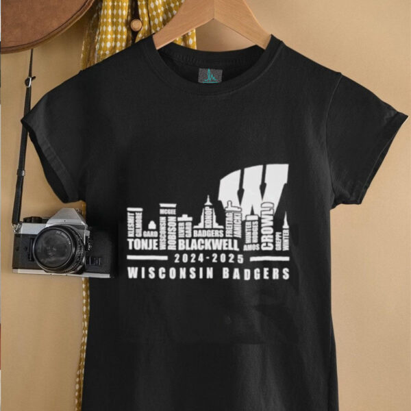 Skyline city 2024 2025 Wisconsin Badgers players name shirt