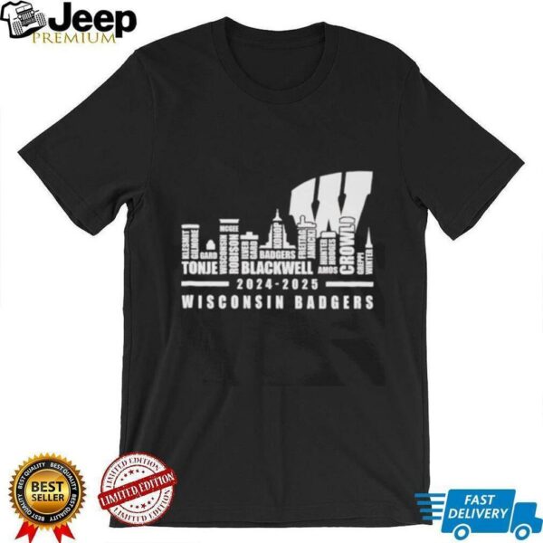 Skyline city 2024 2025 Wisconsin Badgers players name shirt