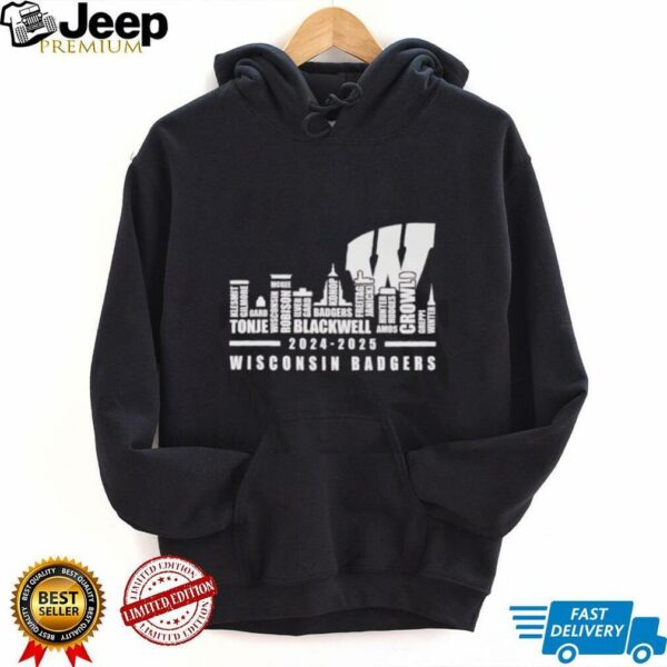 Skyline city 2024 2025 Wisconsin Badgers players name shirt