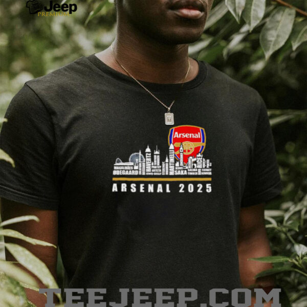 Skyline city Arsenal 2025 Gunners fan player names shirt