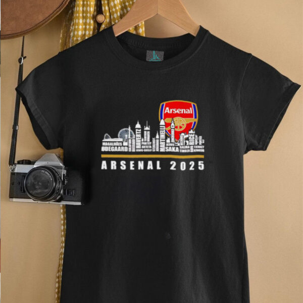 Skyline city Arsenal 2025 Gunners fan player names shirt