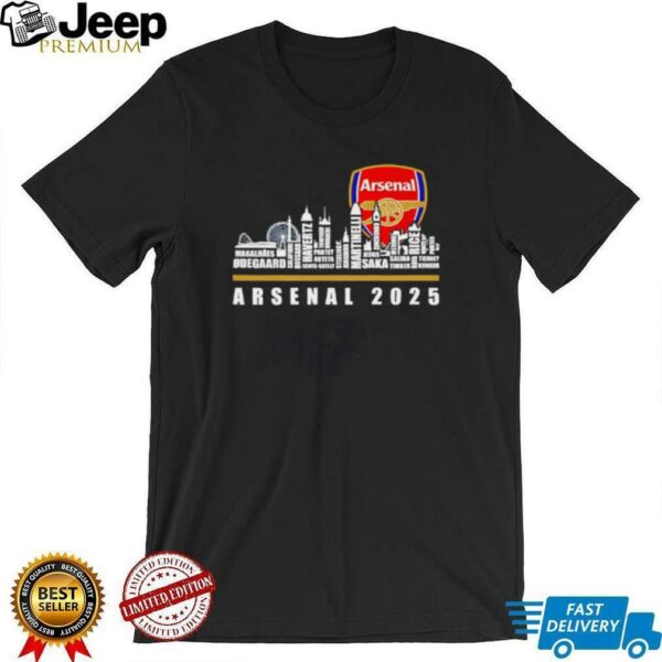 Skyline city Arsenal 2025 Gunners fan player names shirt