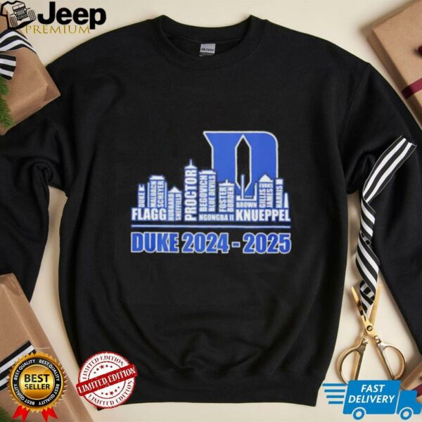 Skyline city Duke Blue Devils men’s basketball 2024 2025 players name shirt